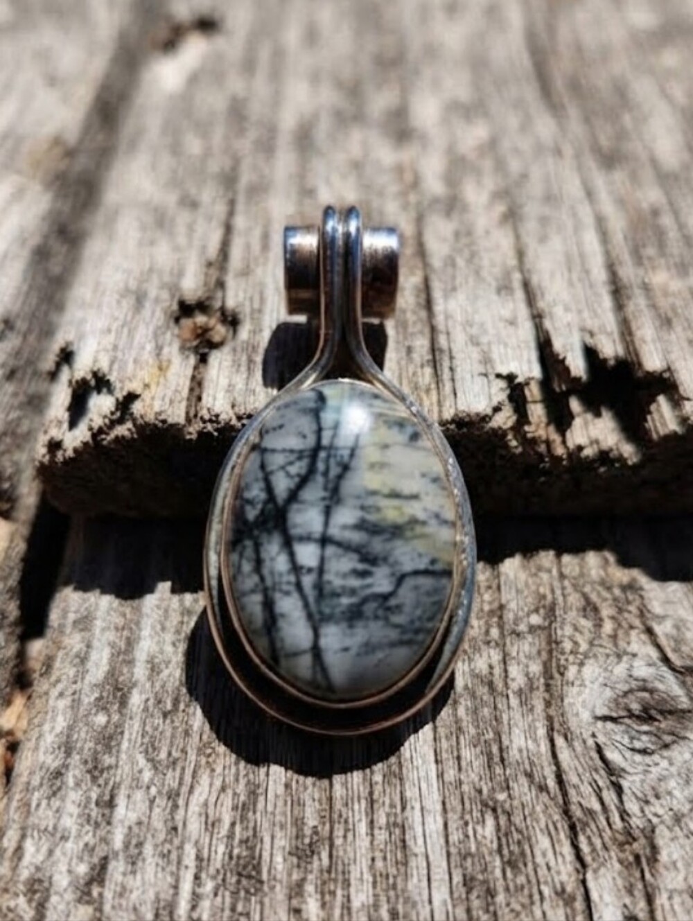 Sterling Silver Picasso Jasper Pendant